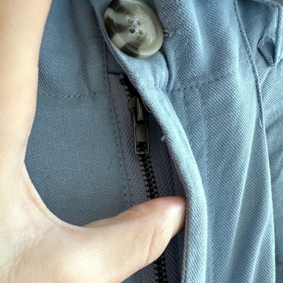 Good Luck Gem Paperbag High Waist Belted Shorts, Dusty Blue, Size Medium - Picture 10 of 16